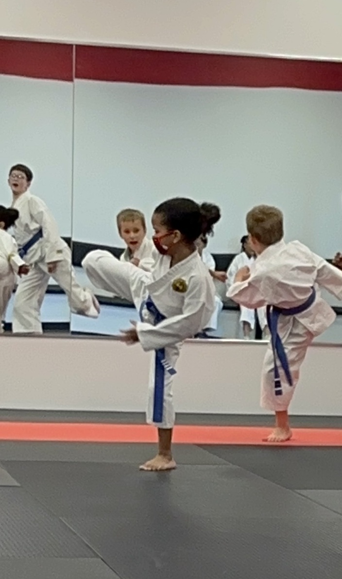 Liam practicing sidekicks