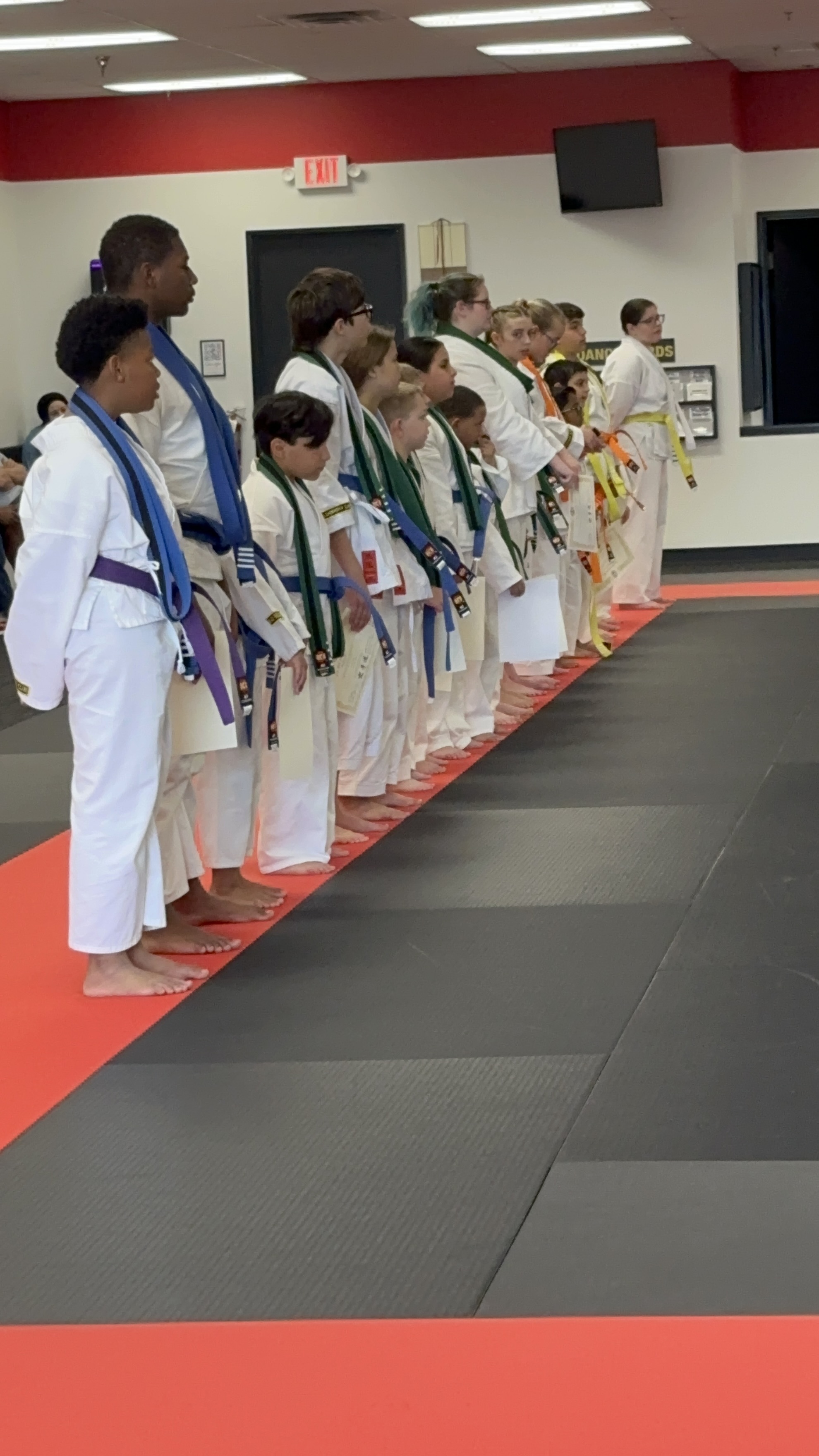 Class is awaiting their new belts
